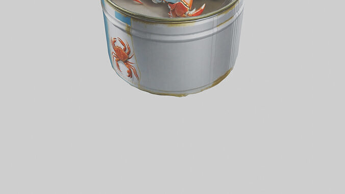 Canned Crab model Low-poly 3D model 4