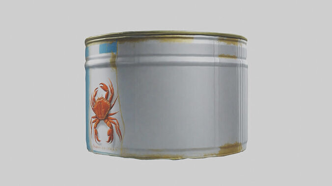 Canned Crab model Low-poly 3D model 2