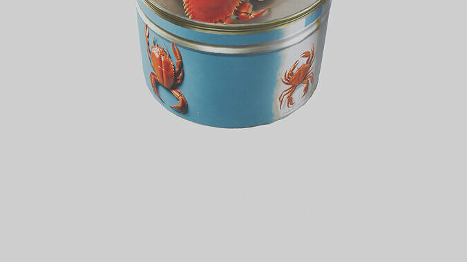 Canned Crab model Low-poly 3D model 6