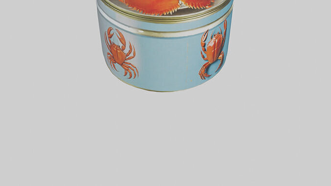 Canned Crab model Low-poly 3D model 7