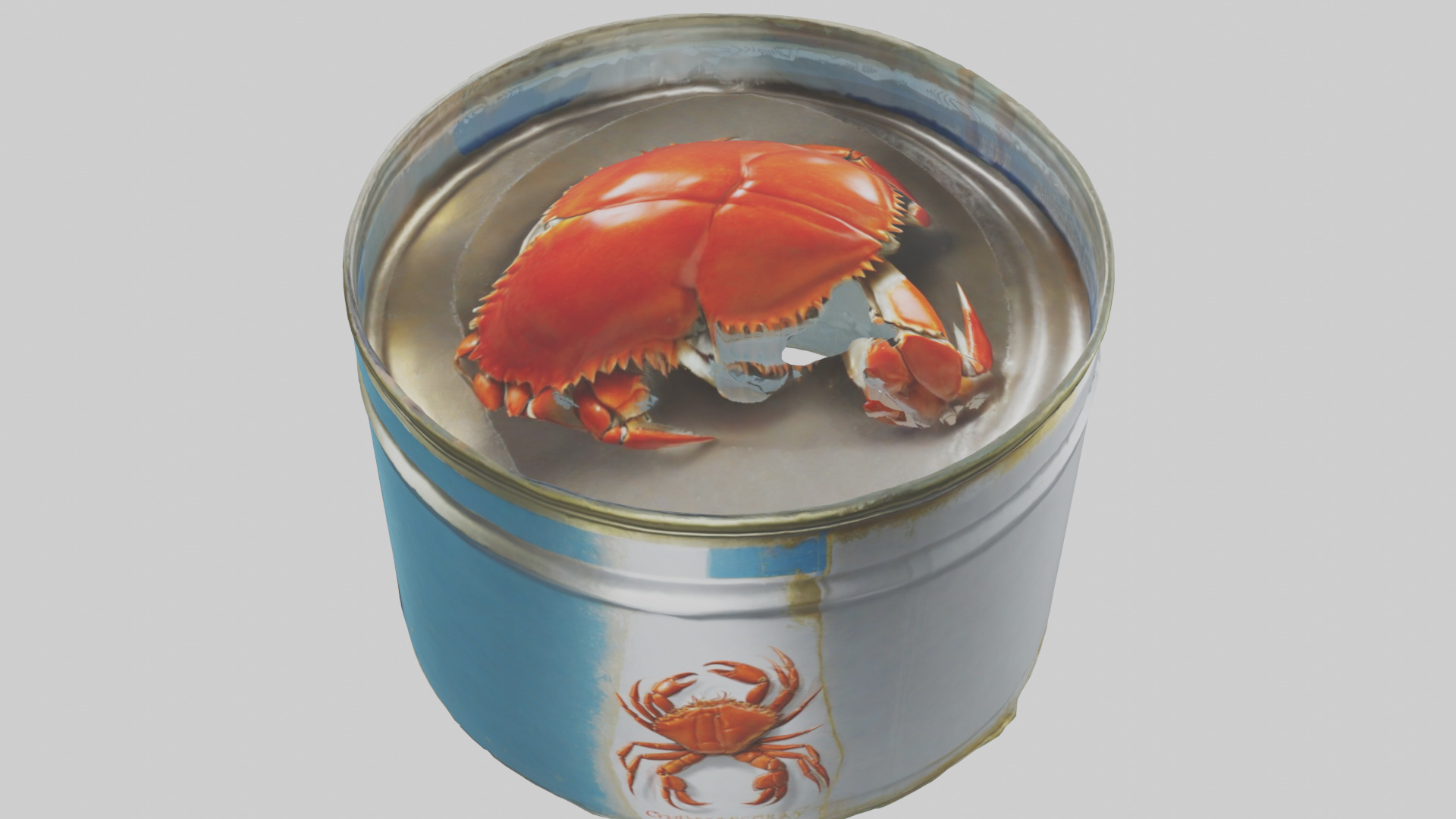 Canned Crab model Low-poly 3D model_17