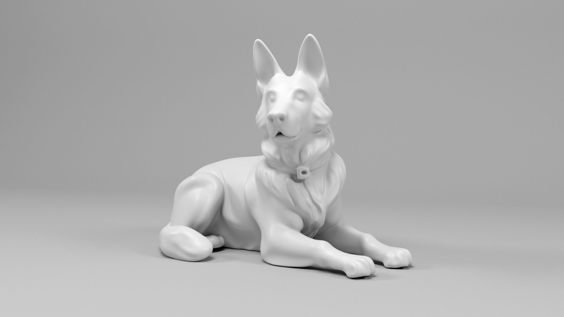German shepherd dog 3D print model_8