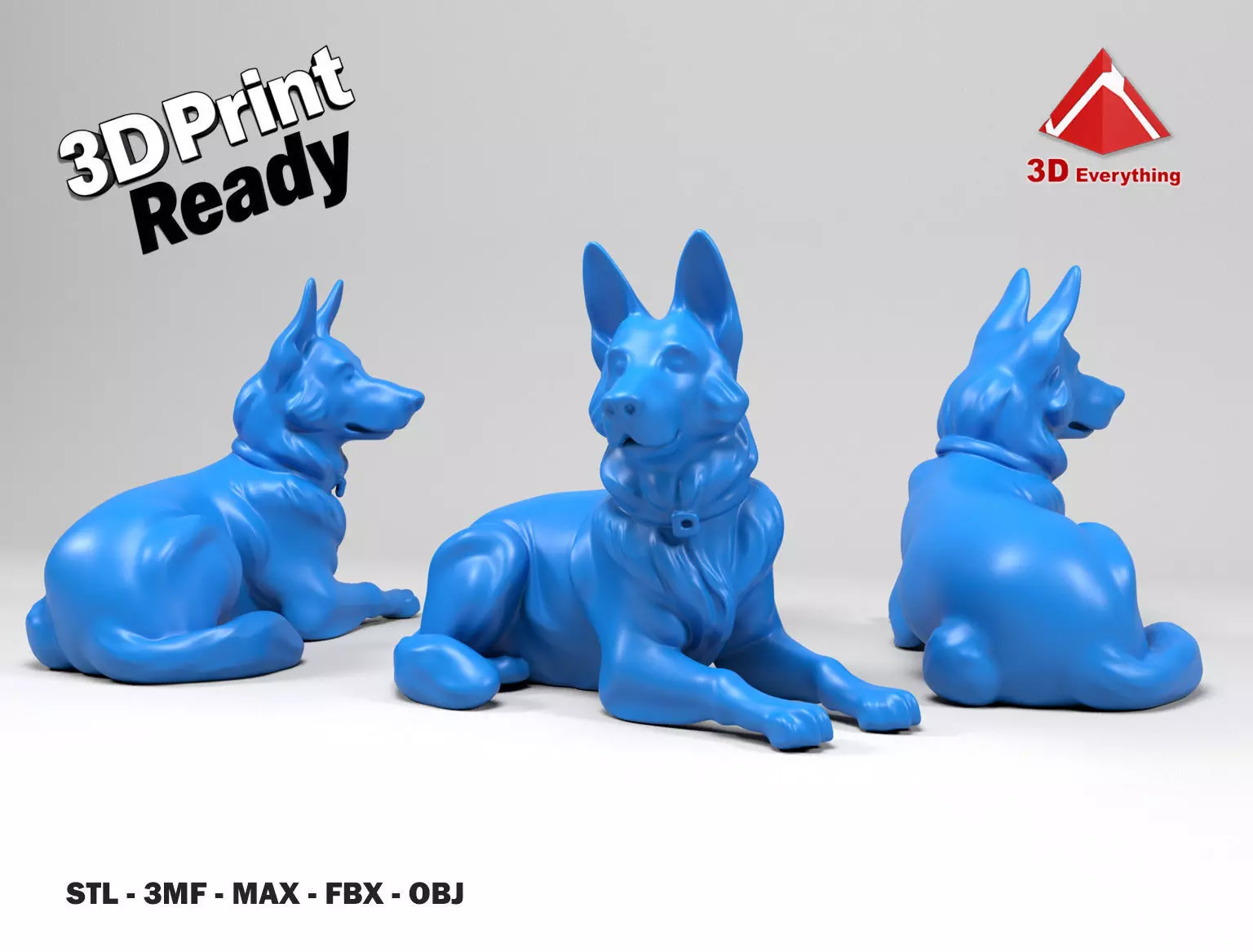 German shepherd dog 3D print model_0