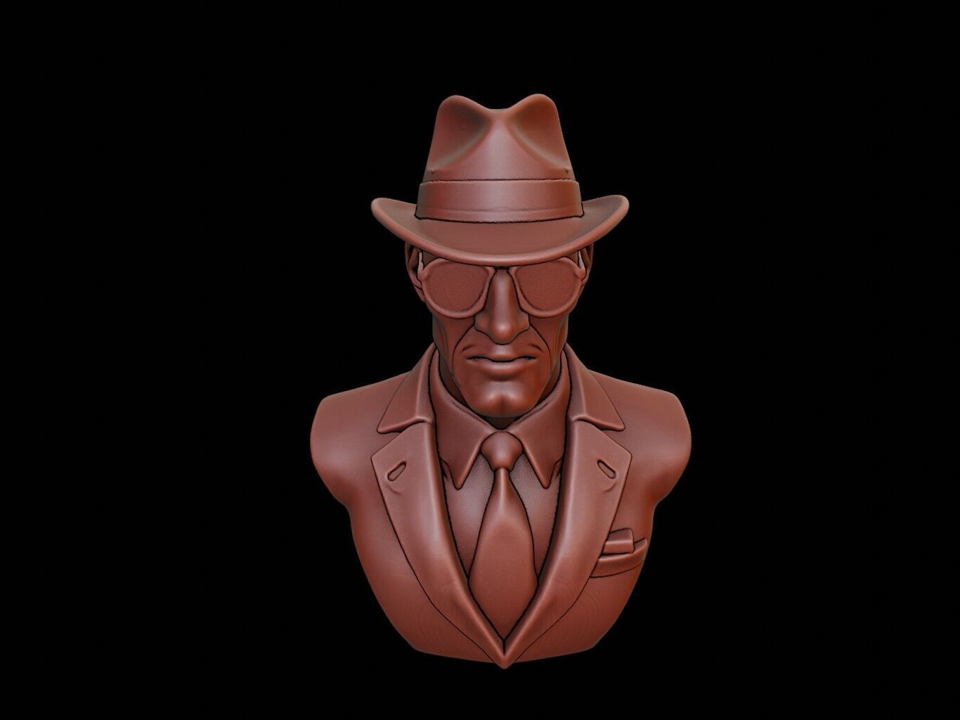 Spy Bust 3D print model_1
