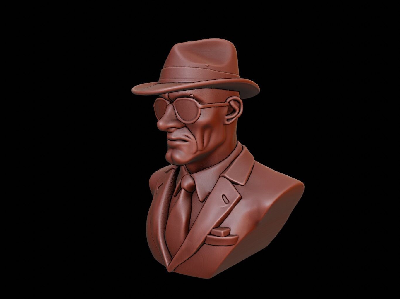 Spy Bust 3D print model_2
