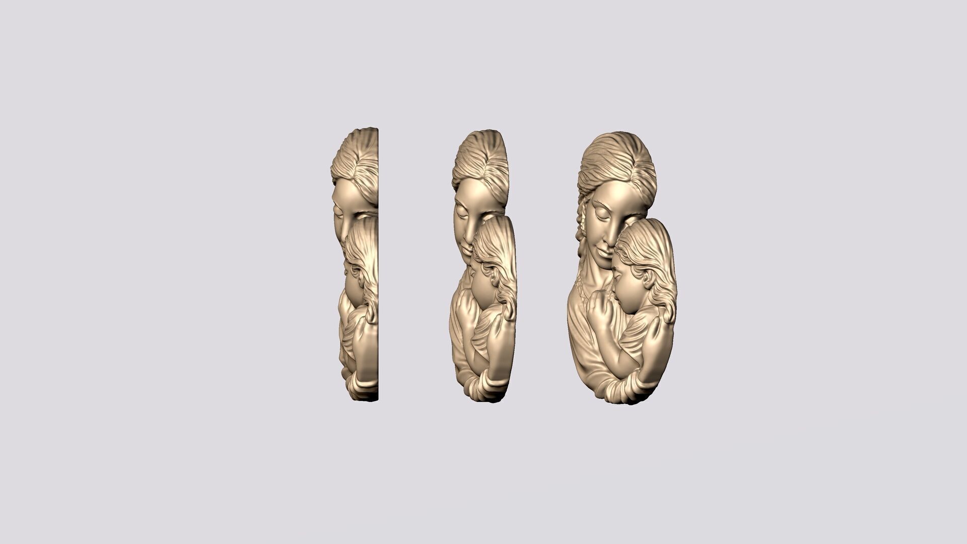 Mother Baby Pendant 2 3D print model_9