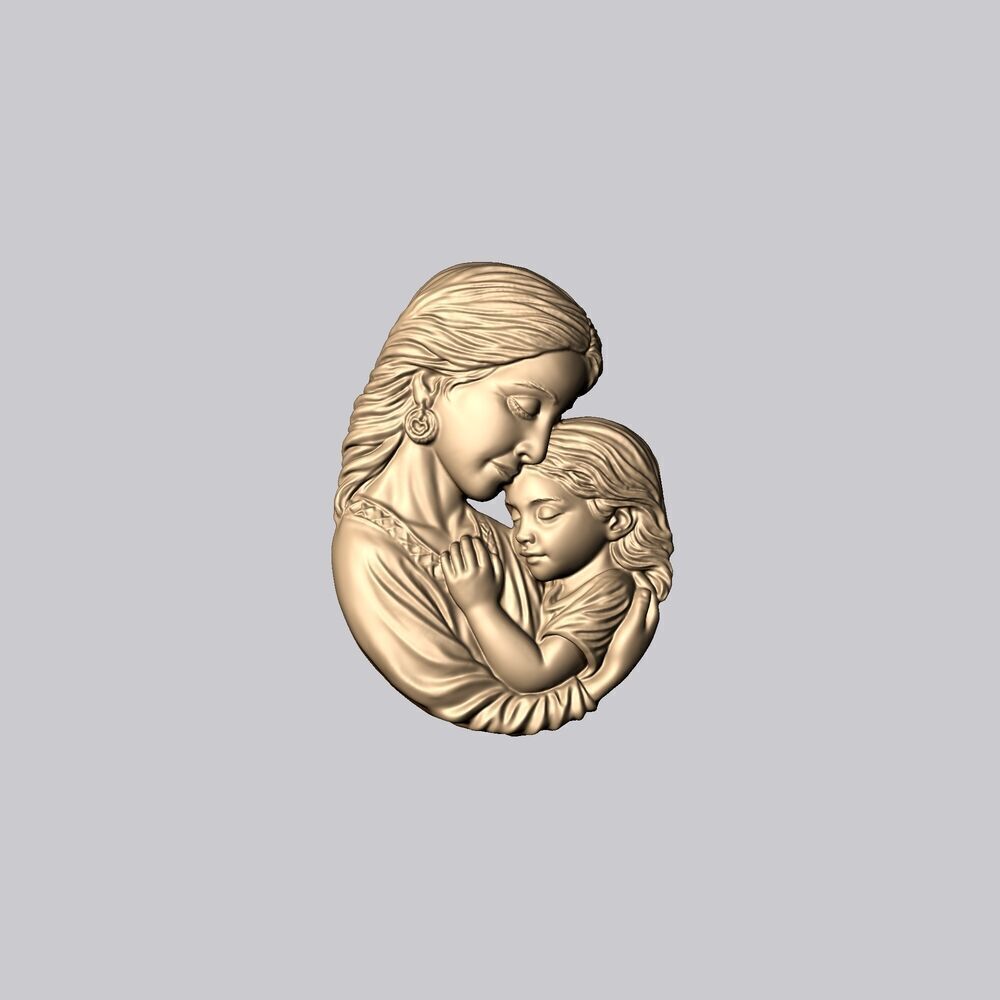 Mother Baby Pendant 2 3D print model_1