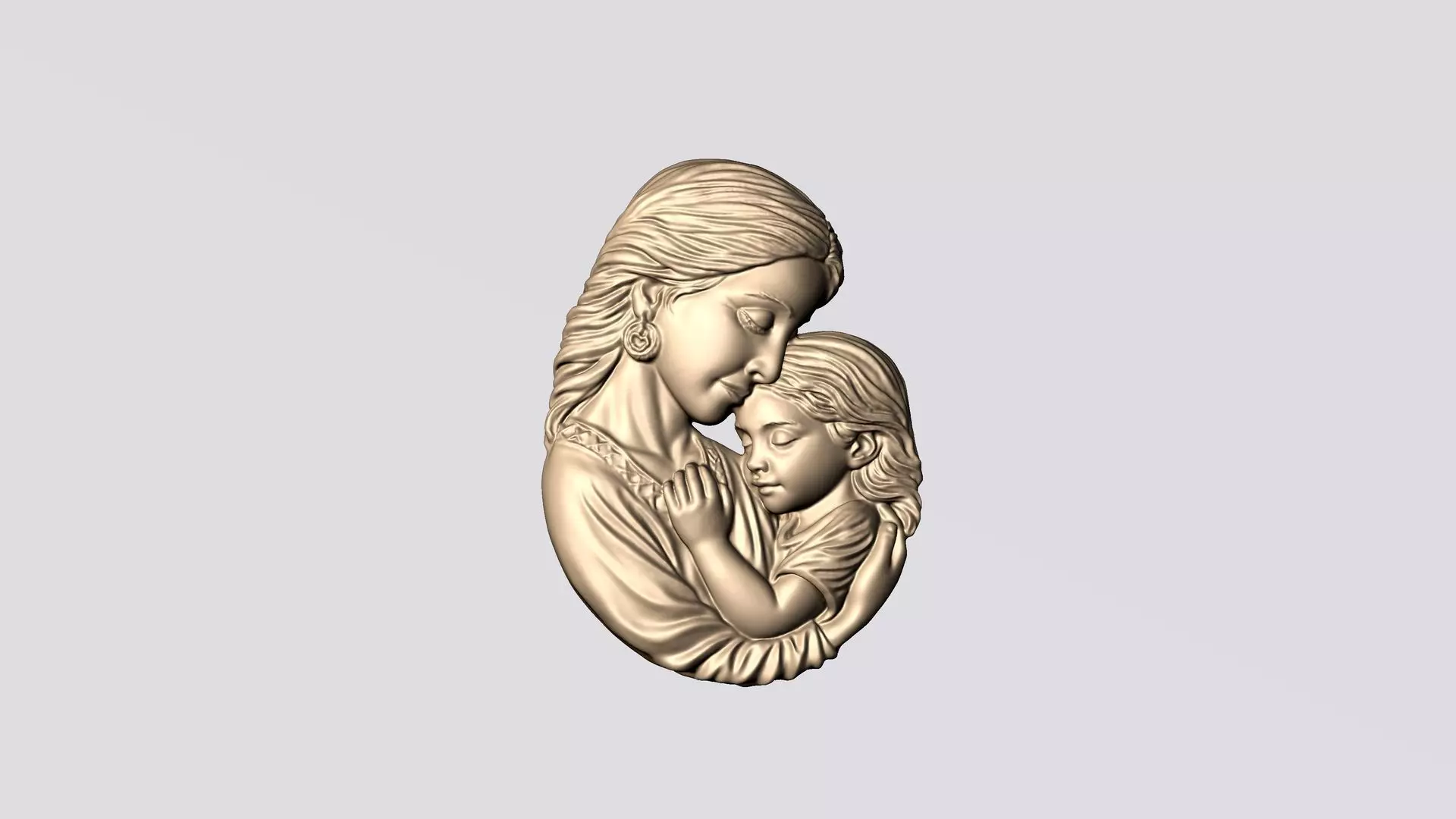 Mother Baby Pendant 2 3D print model_0