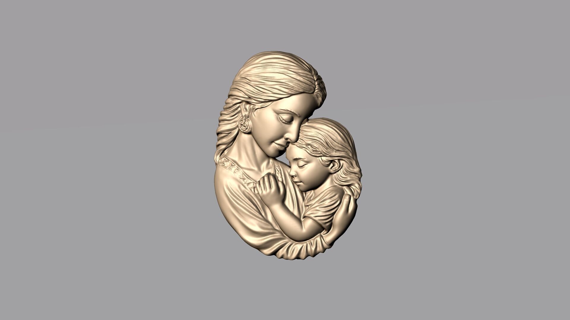 Mother Baby Pendant 2 3D print model_10