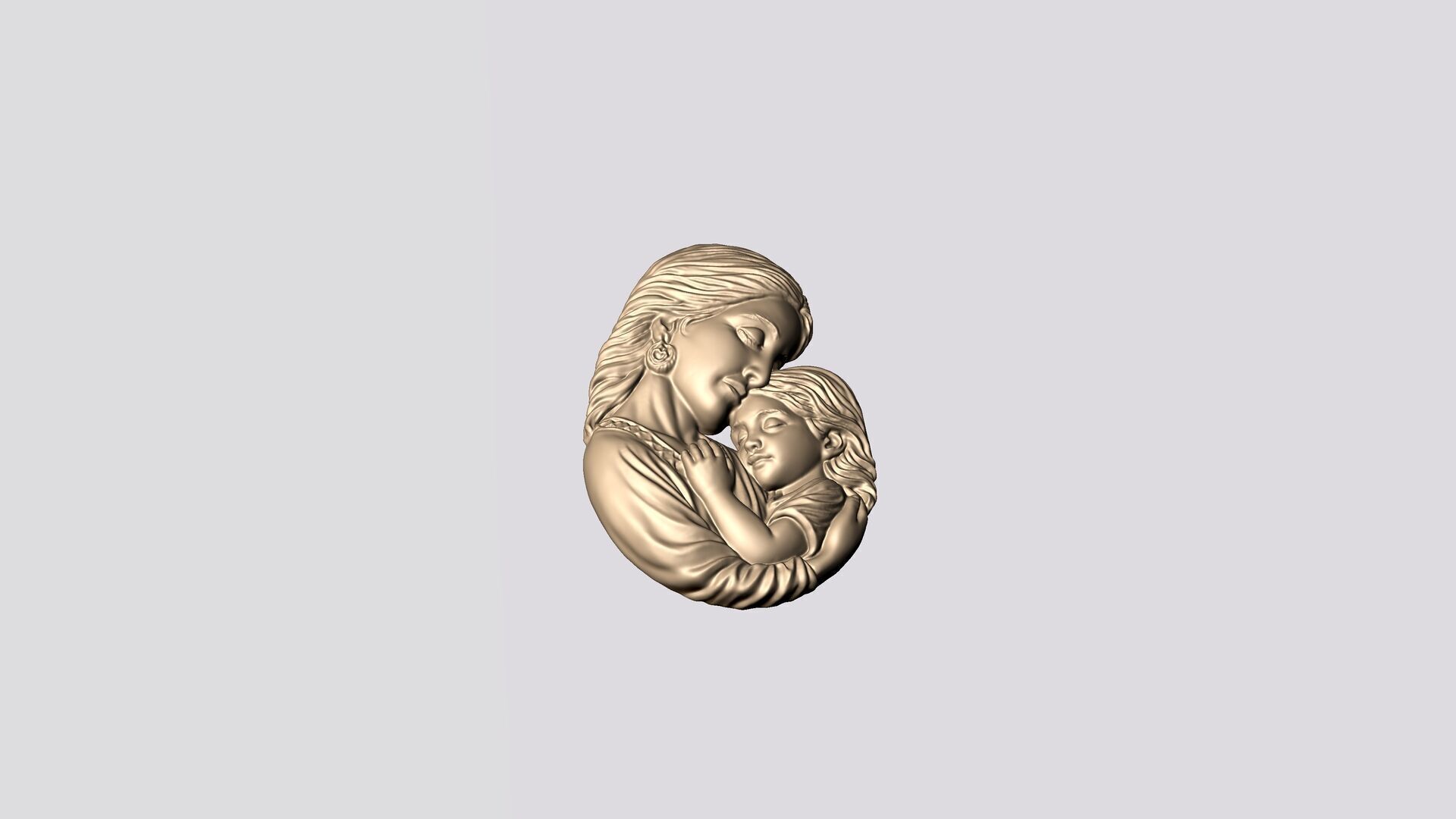 Mother Baby Pendant 2 3D print model_4
