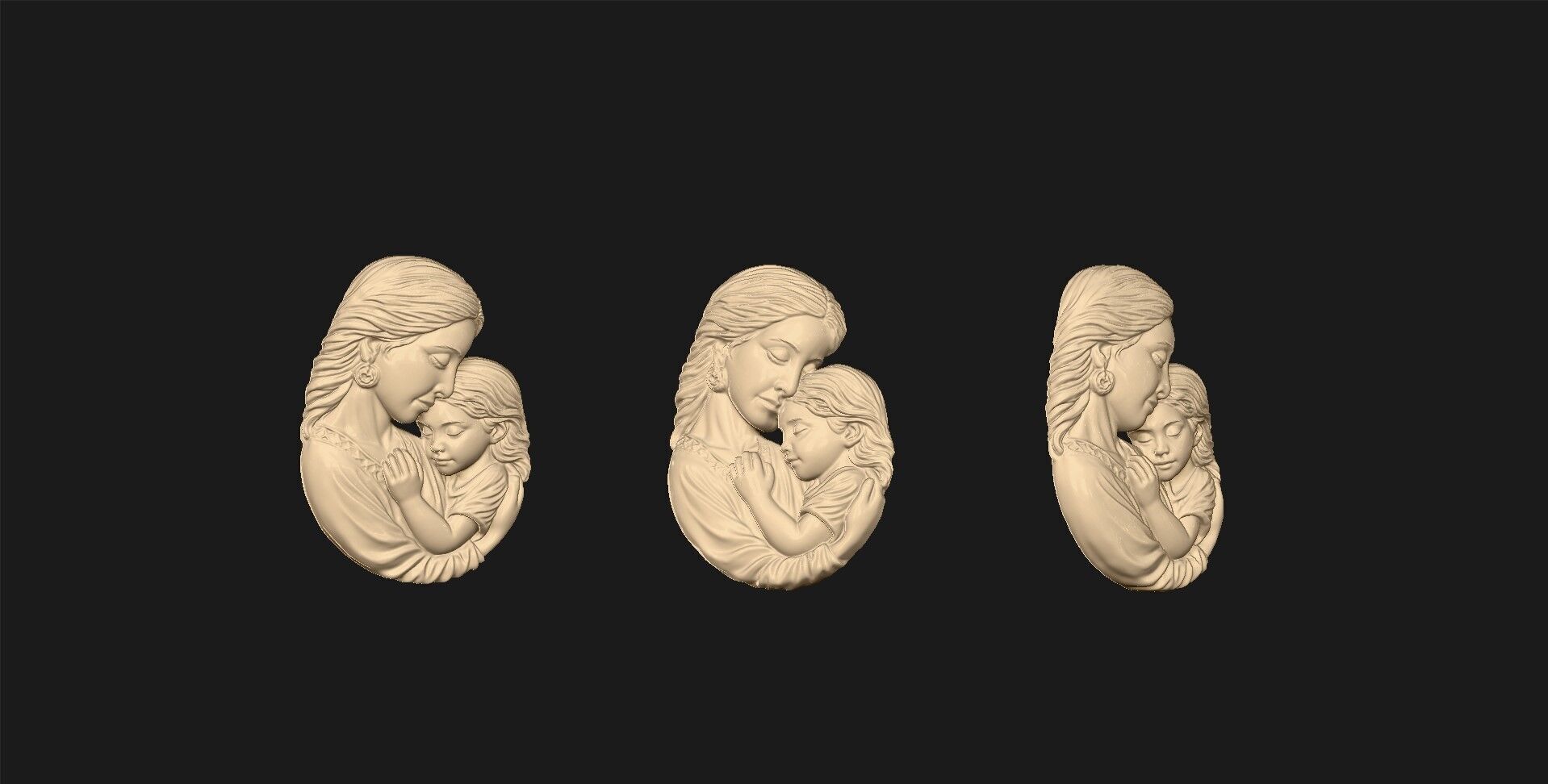 Mother Baby Pendant 2 3D print model_13