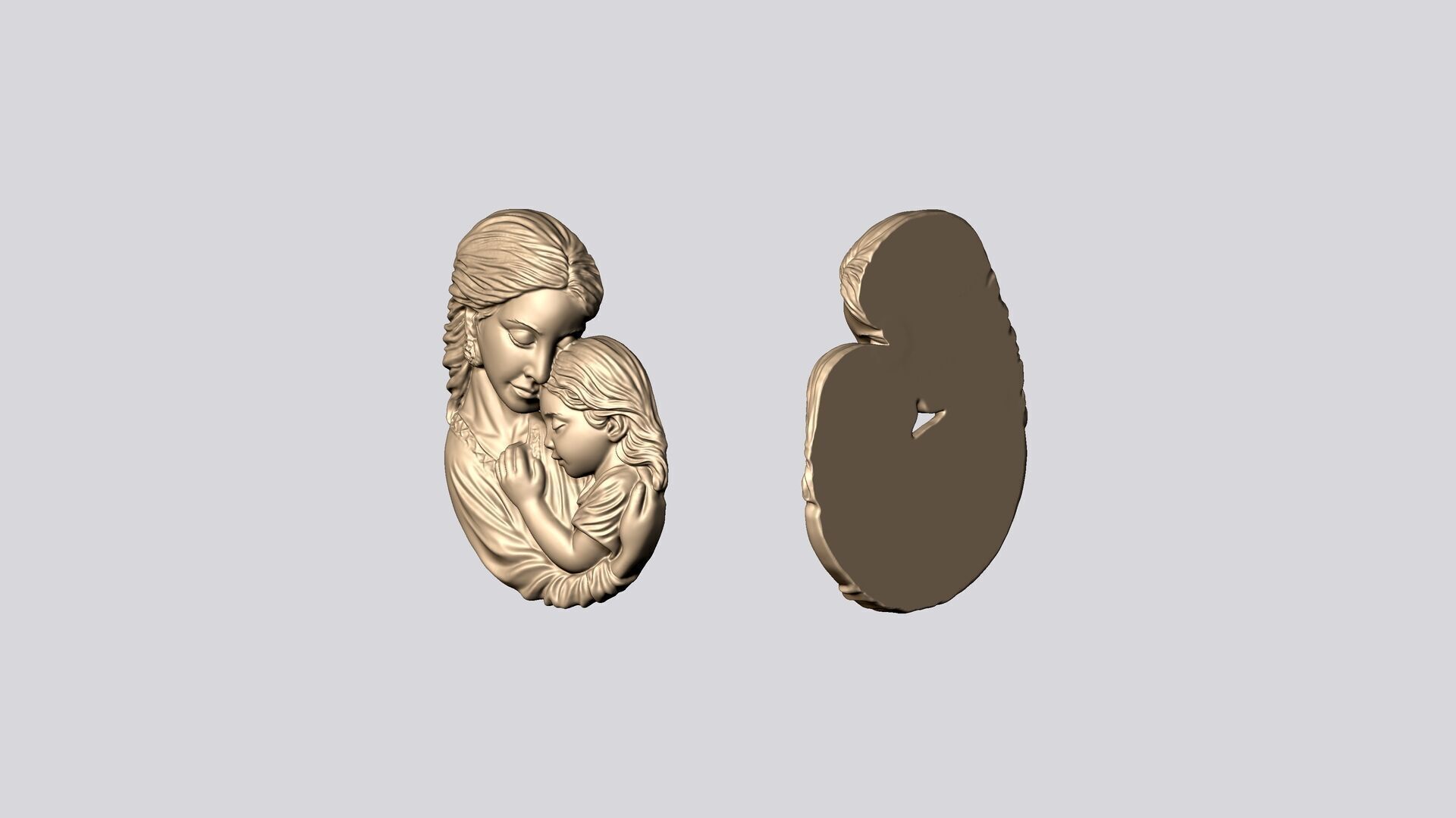 Mother Baby Pendant 2 3D print model_5