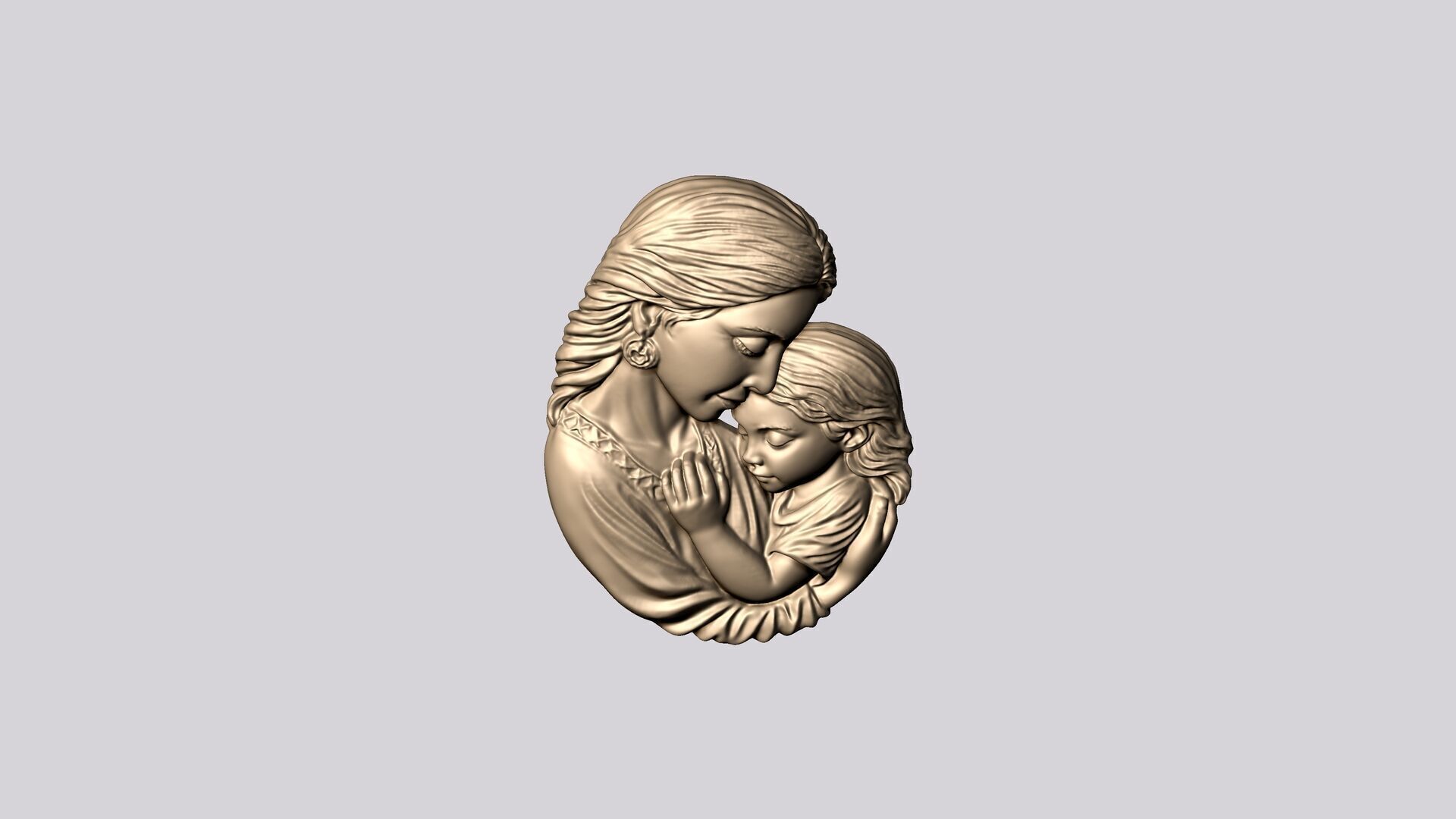 Mother Baby Pendant 2 3D print model_3