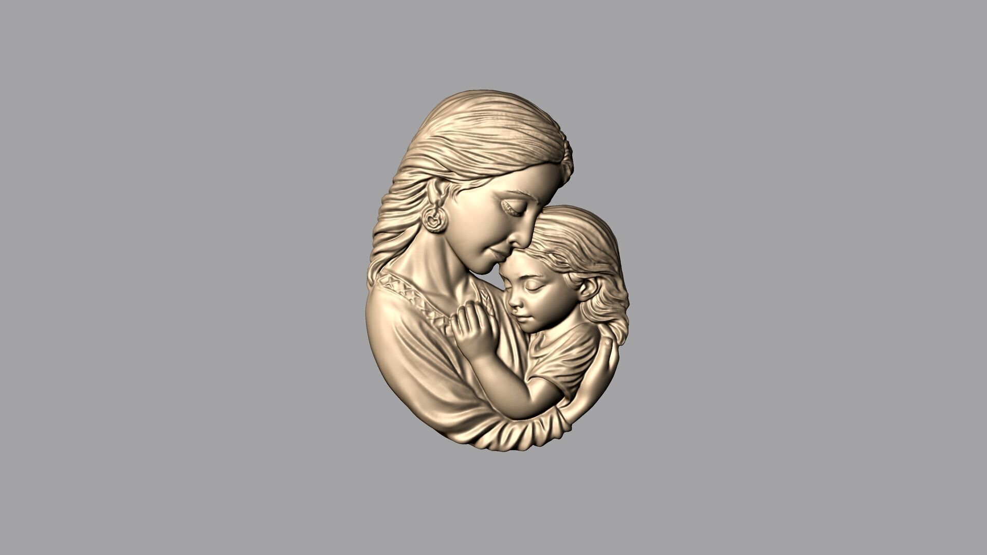 Mother Baby Pendant 2 3D print model_11