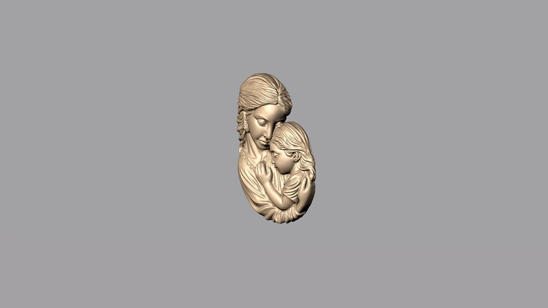 Mother Baby Pendant 2 3D print model_12
