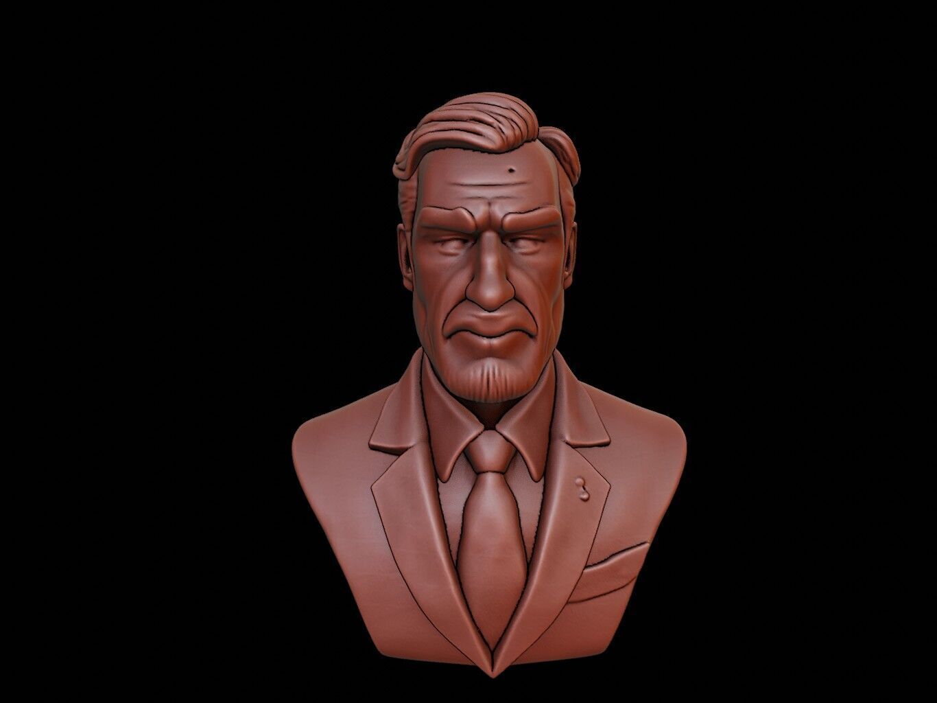 Stockbroker Bust 3D print model_1