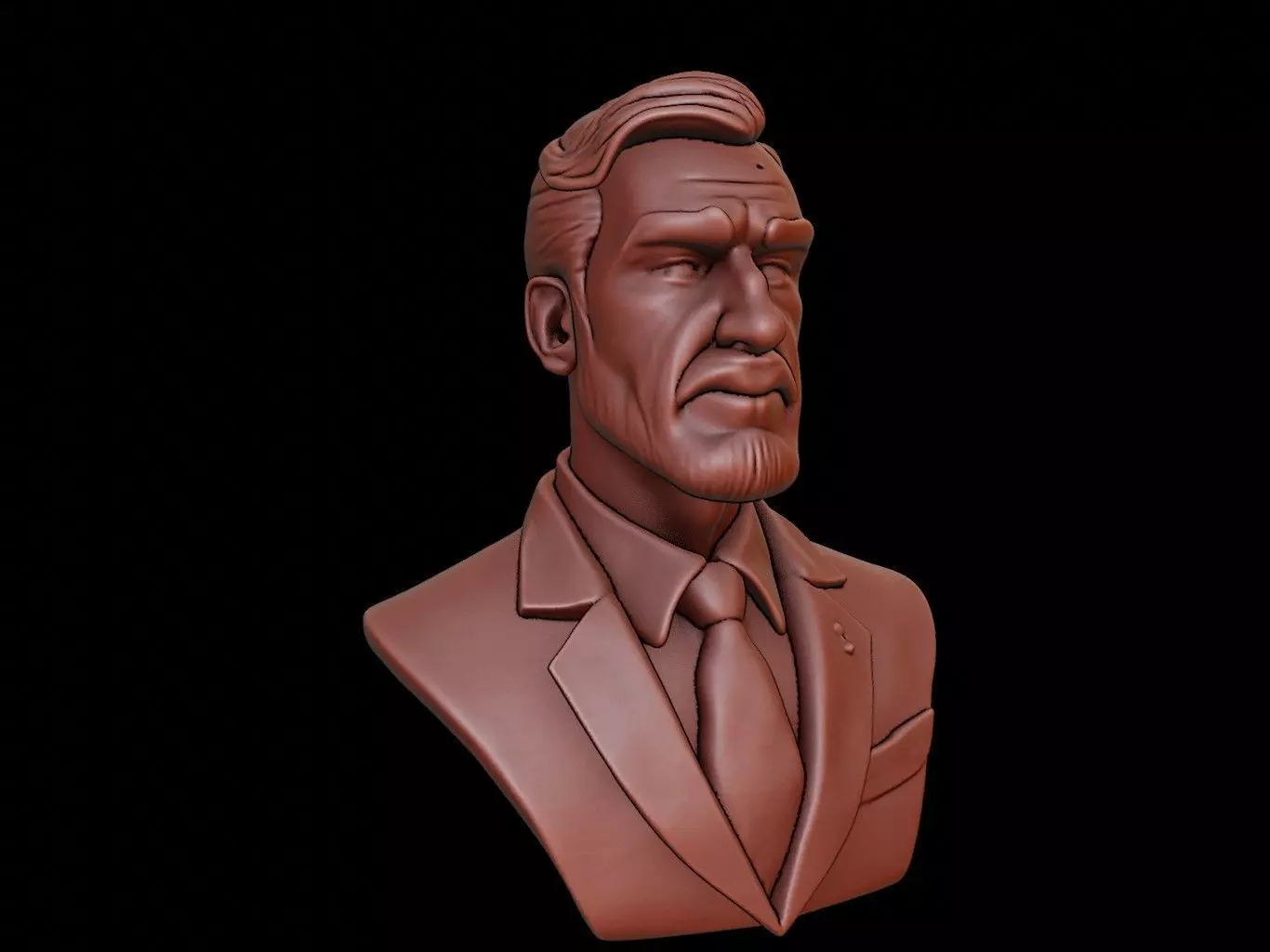 Stockbroker Bust 3D print model_0