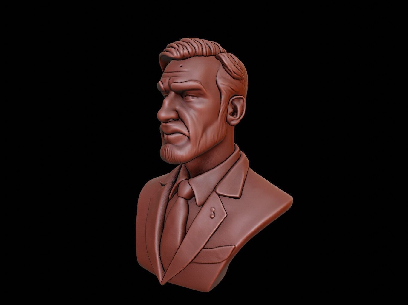 Stockbroker Bust 3D print model_2