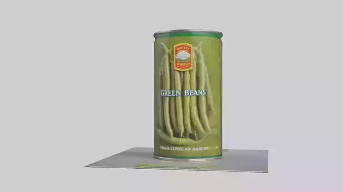 Canned Green Beans model Low-poly 3D model