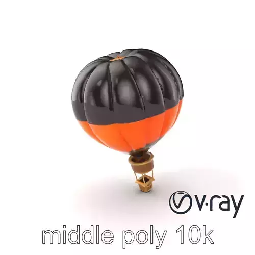 Halloween Hot Air Balloon Model Pack Low-poly 3D model
