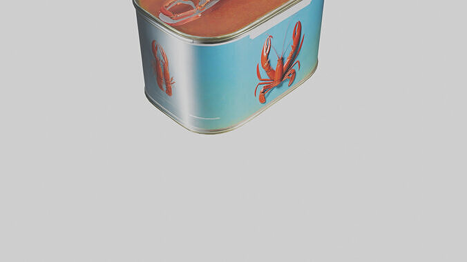 Canned Lobster model Low-poly 3D model 7
