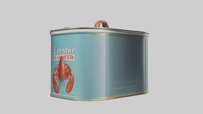 Canned Lobster model Low-poly 3D model 2