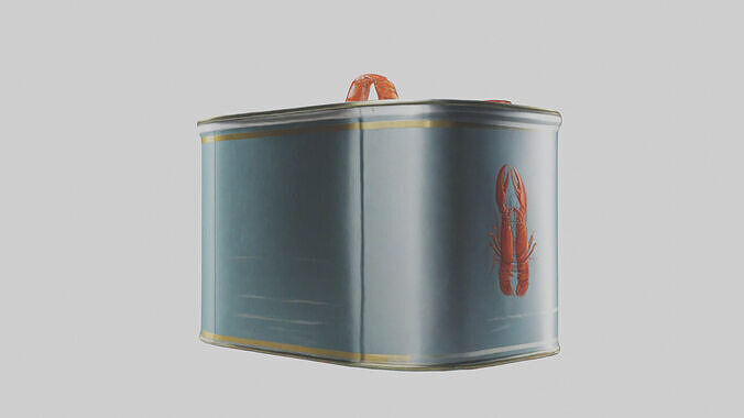 Canned Lobster model Low-poly 3D model 3