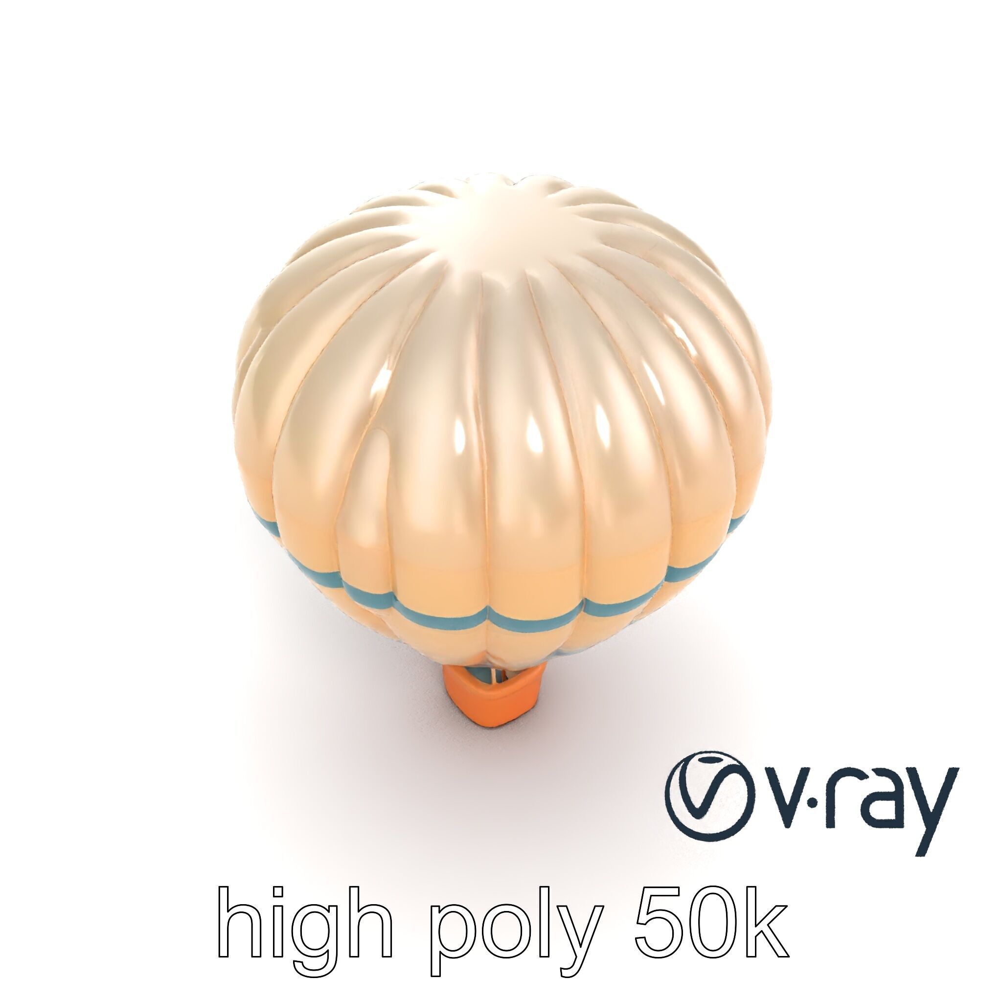 Classic Hot Air Balloon Ocean Wave Pattern model pack Low-poly 3D model_17