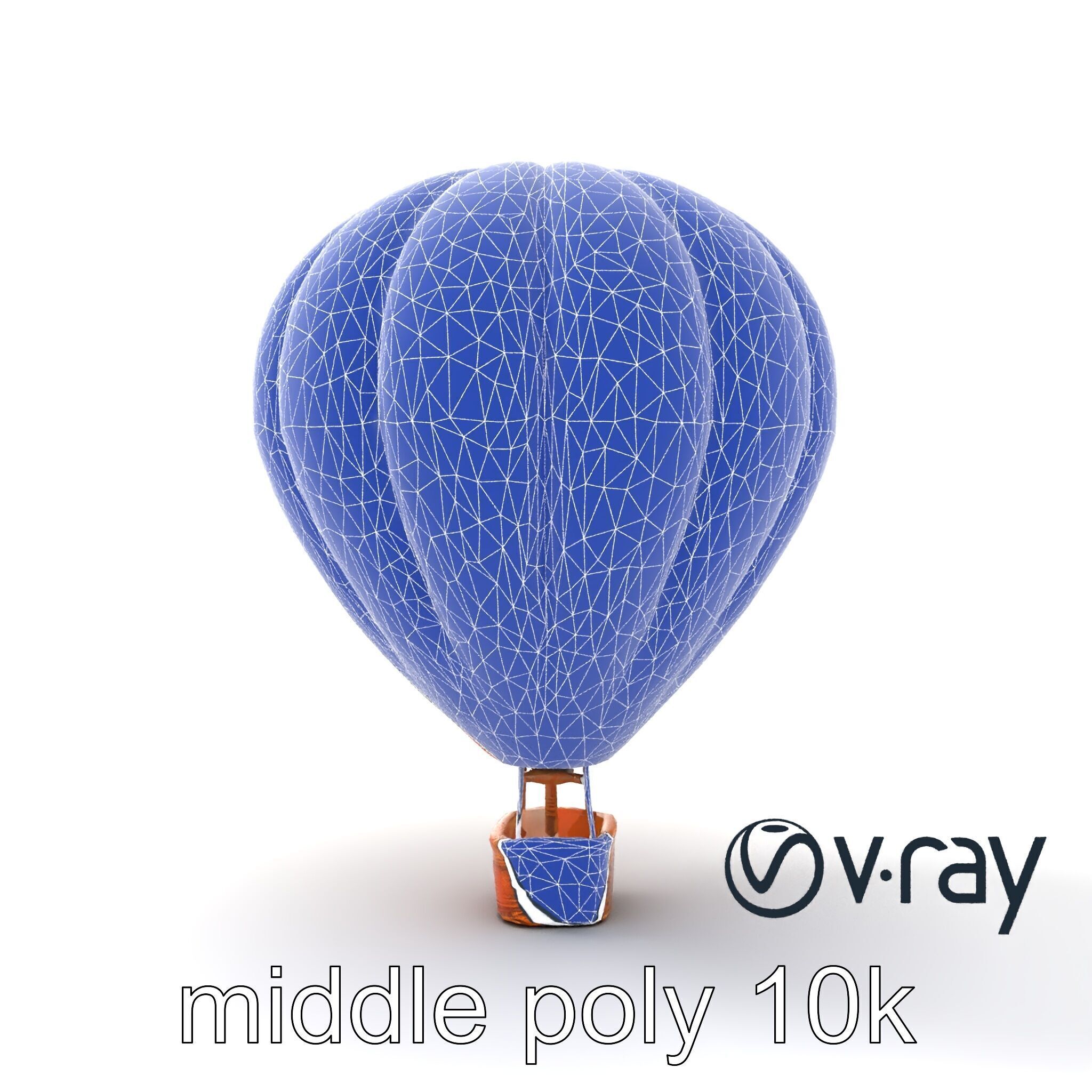 Classic Hot Air Balloon Ocean Wave Pattern model pack Low-poly 3D model_31