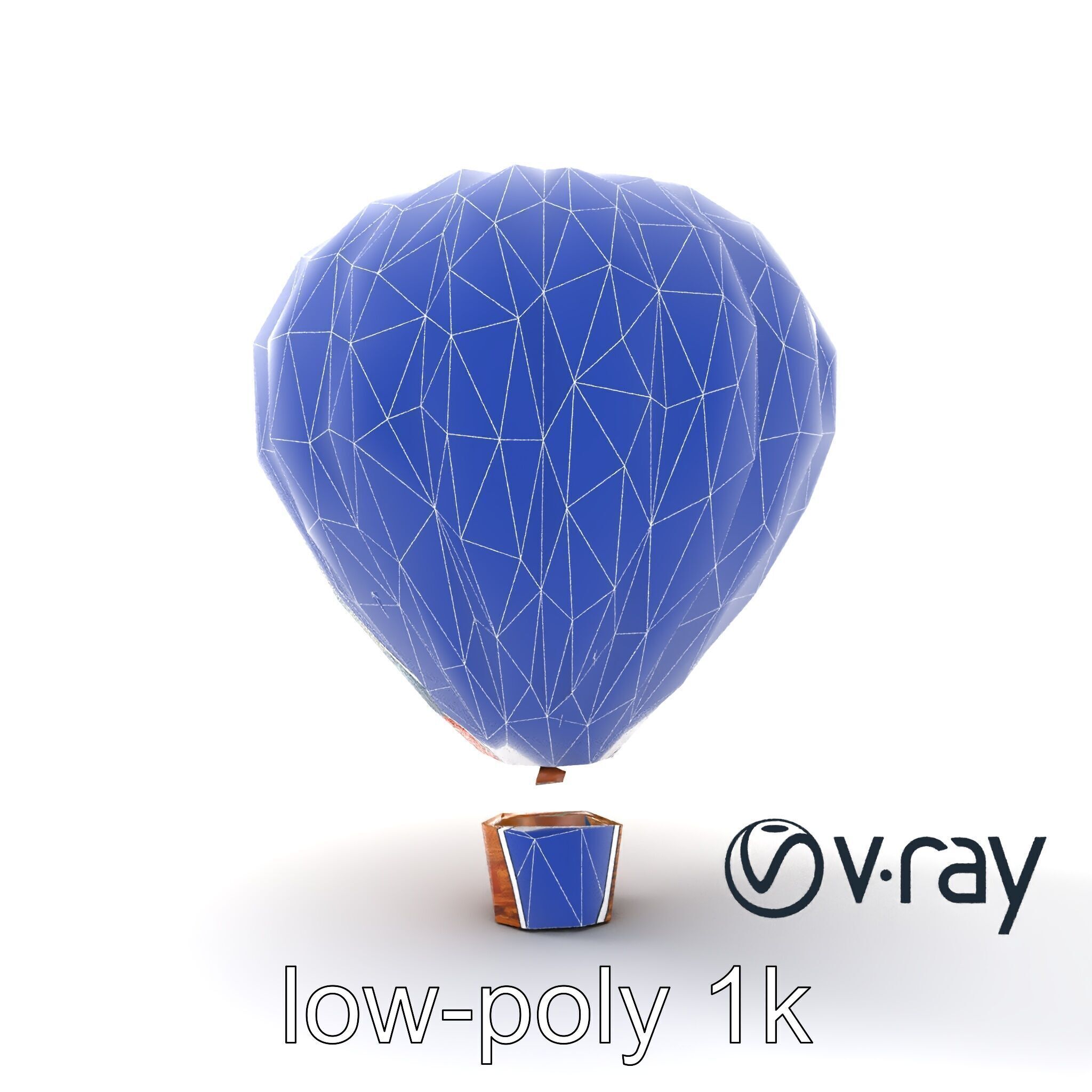 Classic Hot Air Balloon Ocean Wave Pattern model pack Low-poly 3D model_24