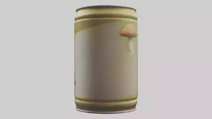 Canned Mushrooms model Low-poly 3D model
