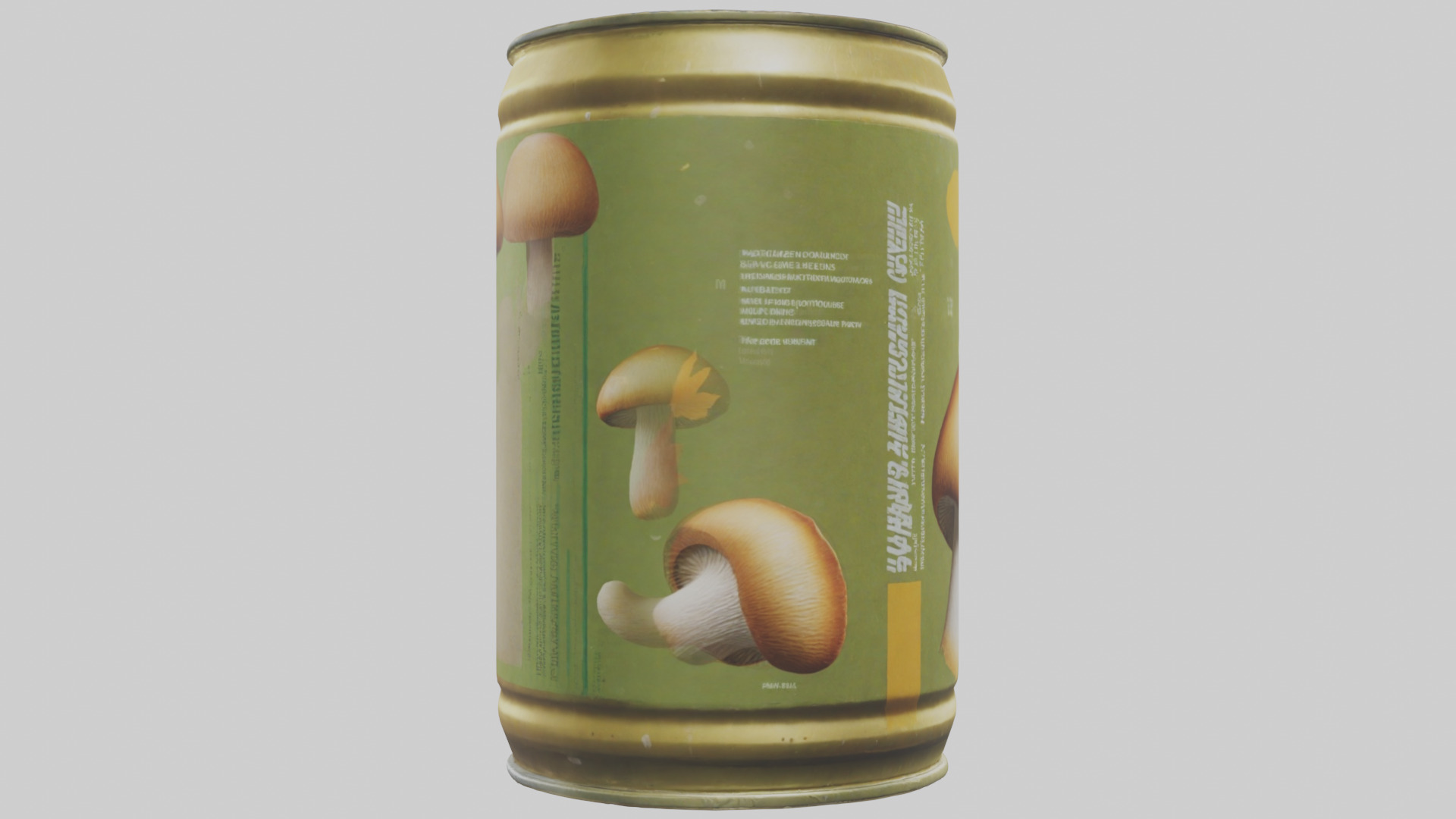 Canned Mushrooms model Low-poly 3D model_7
