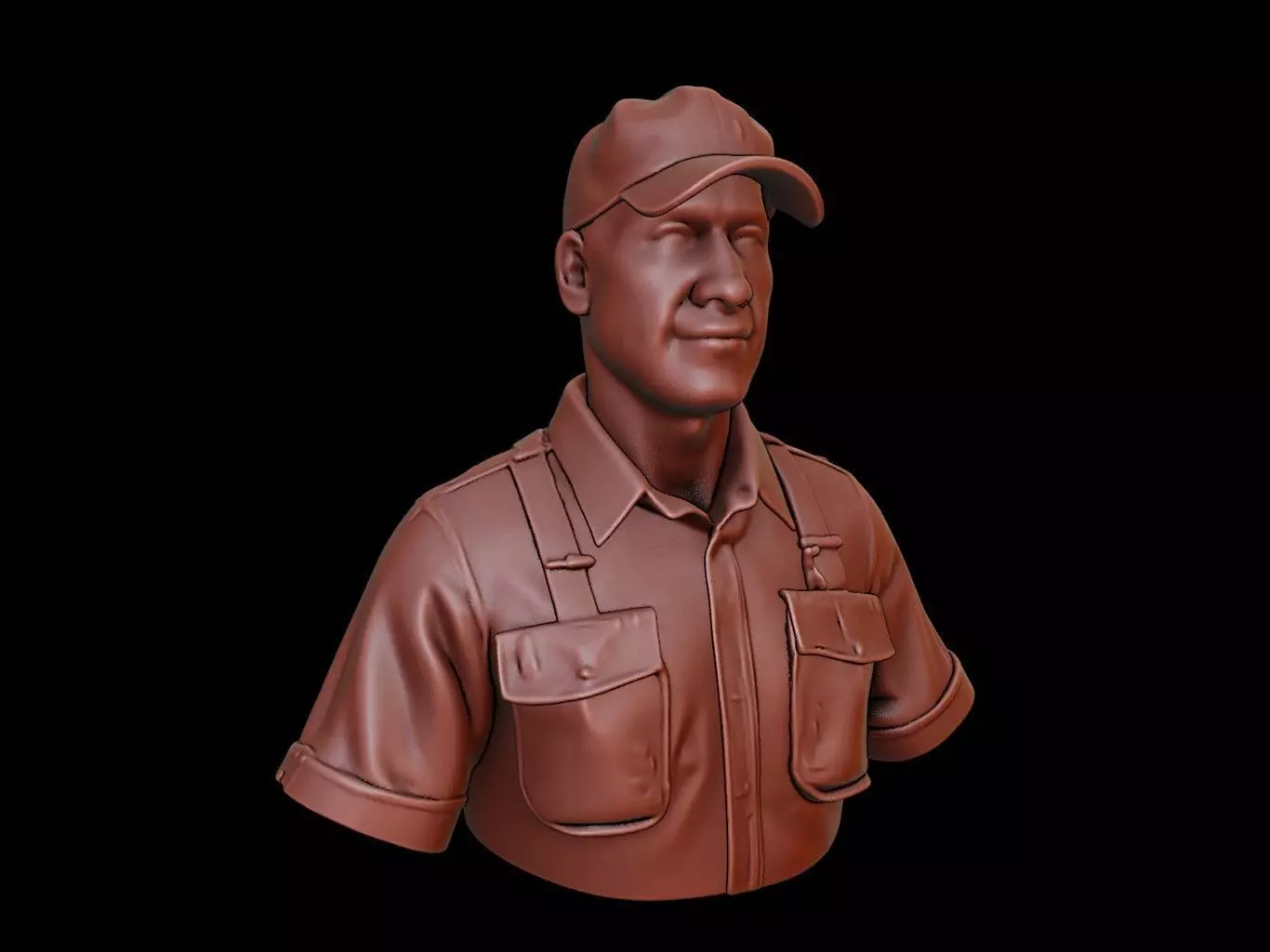 Truck Driver Bust 3D print model_0