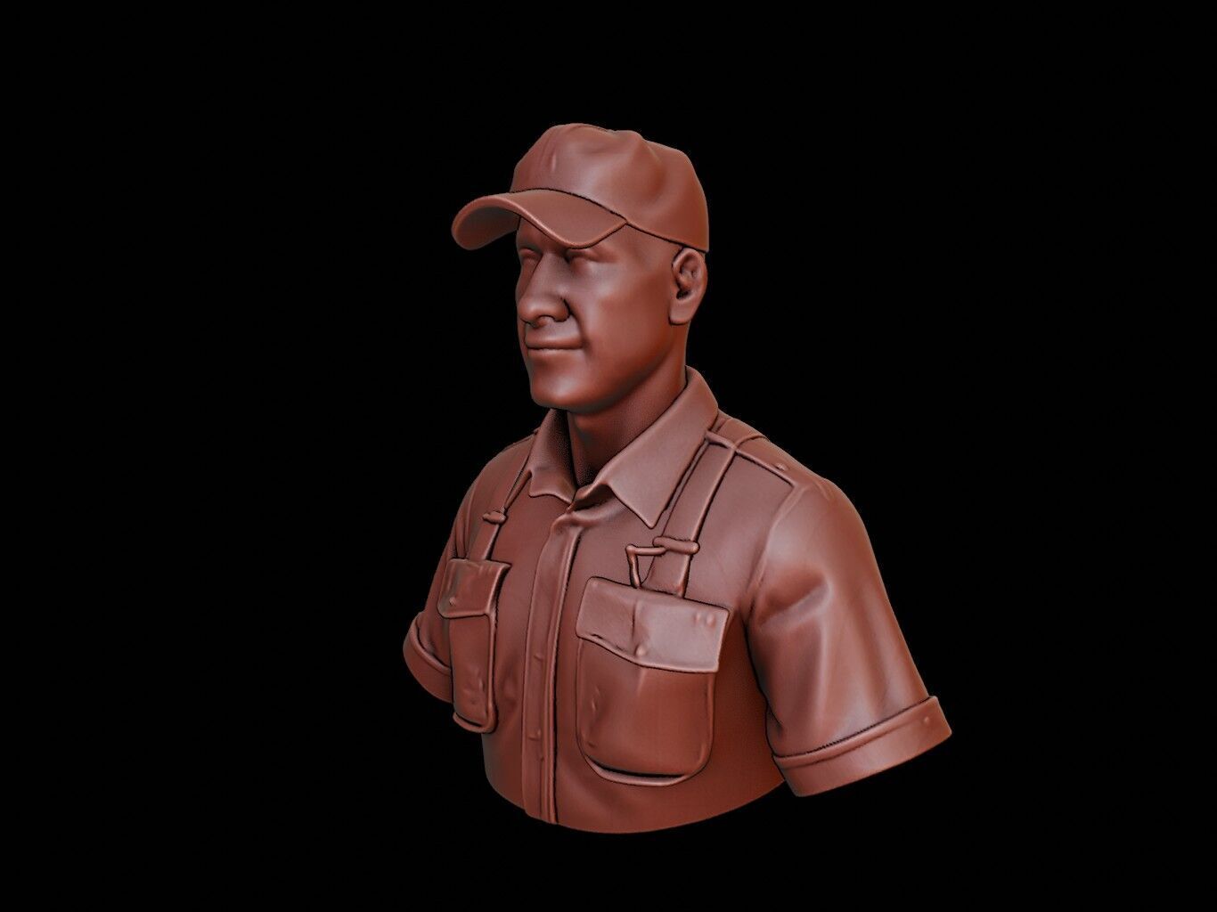 Truck Driver Bust 3D print model_2