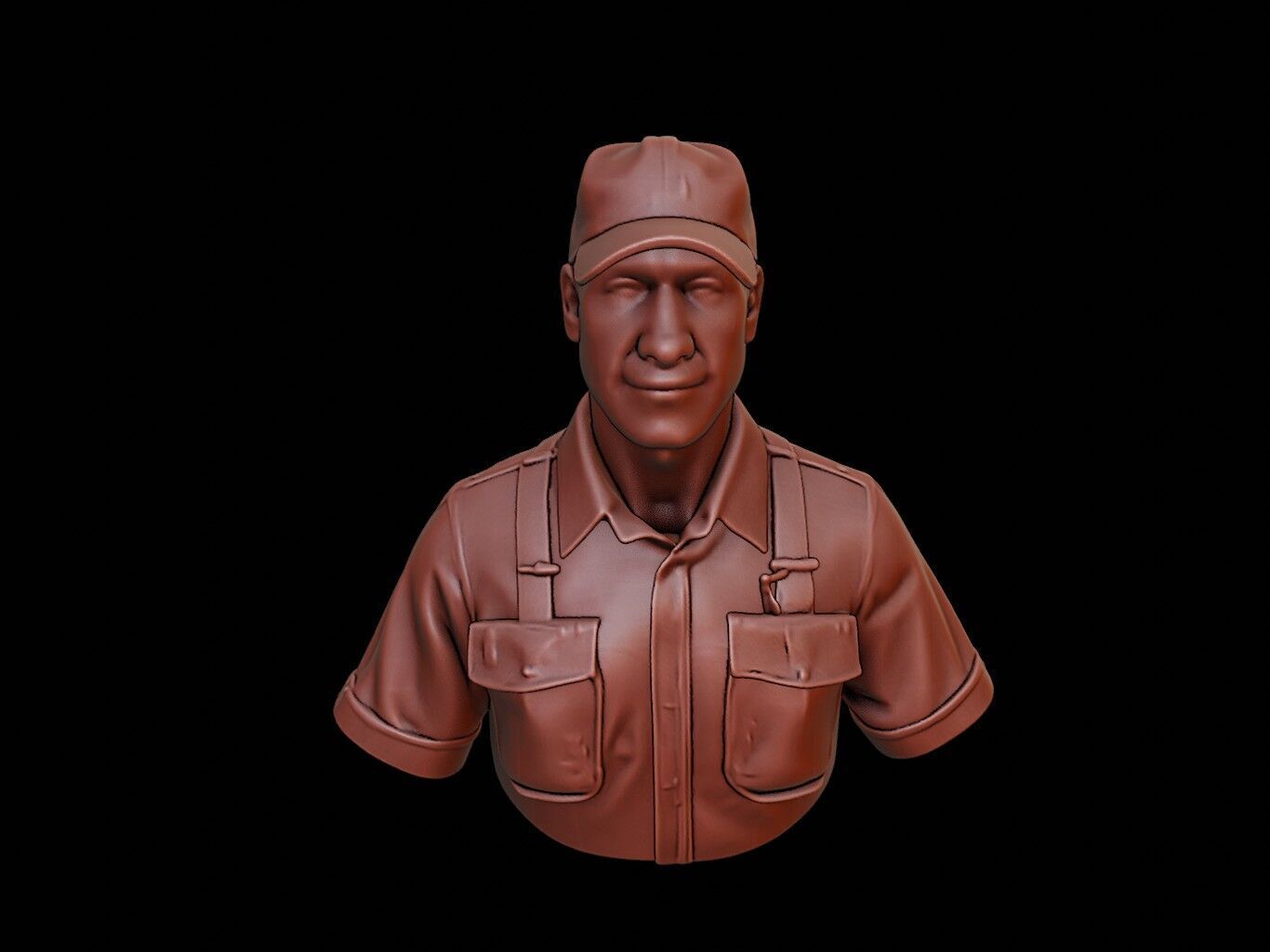 Truck Driver Bust 3D print model_1