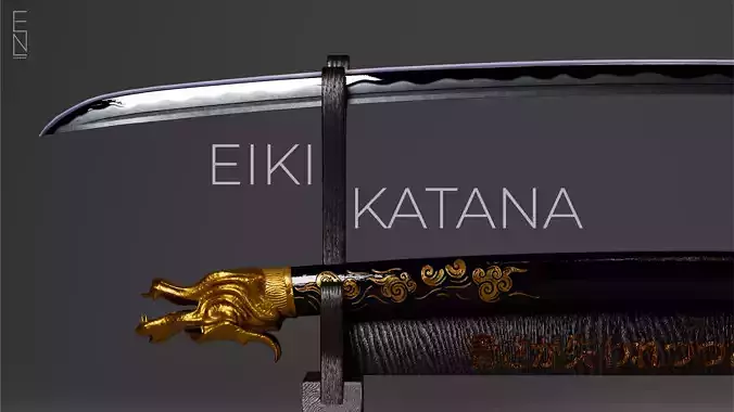 Eiki Katana Game Ready Low-poly 3D model