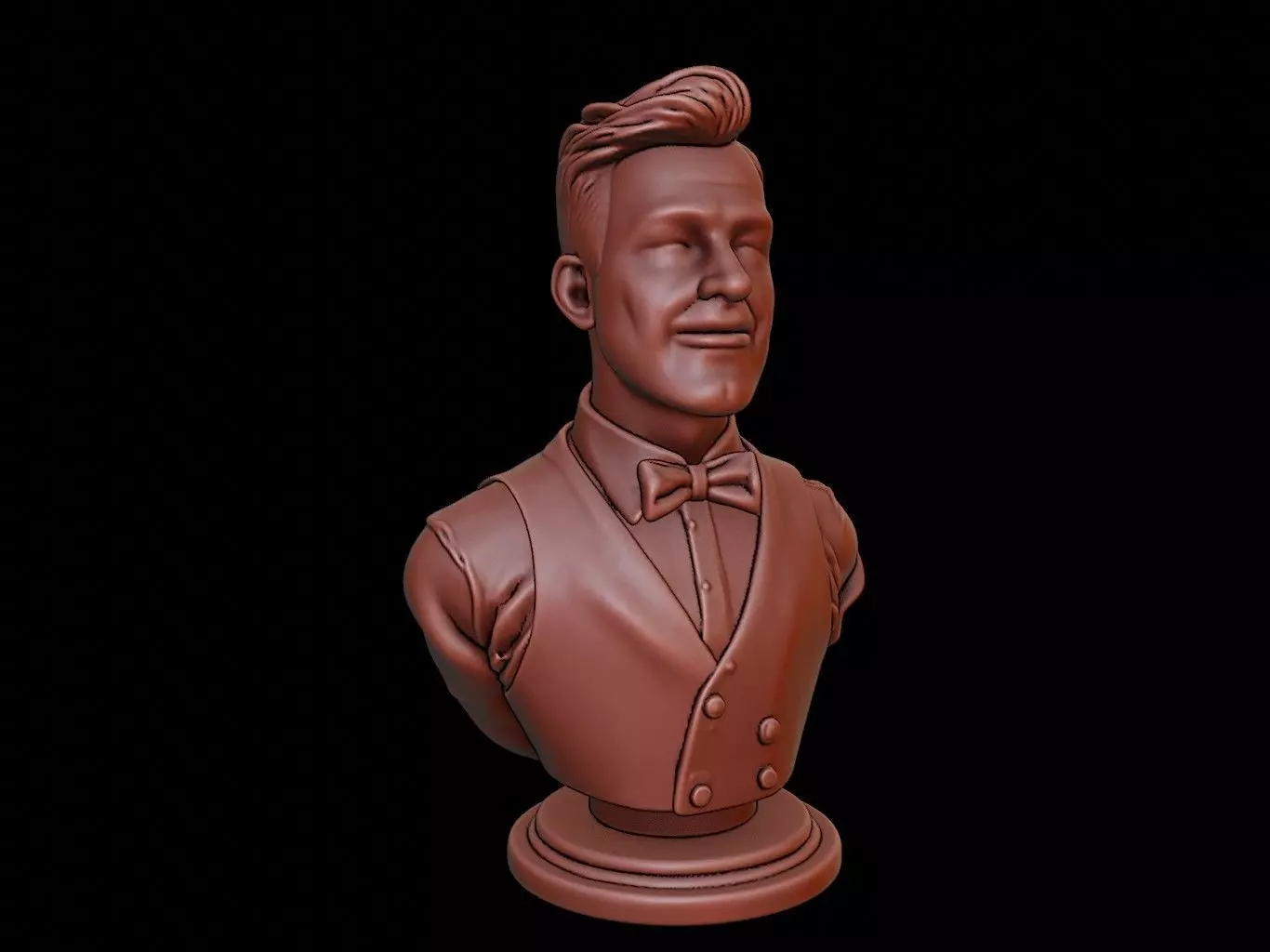 Waiter Bust 3D print model_0