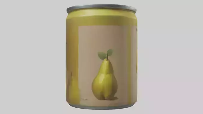 Canned Pears model Low-poly 3D model
