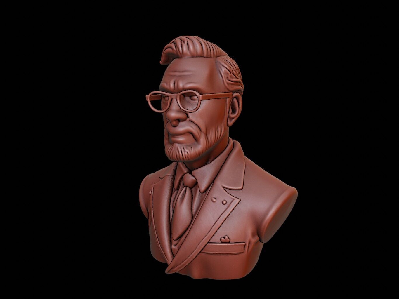 Writer Bust 3D print model_2
