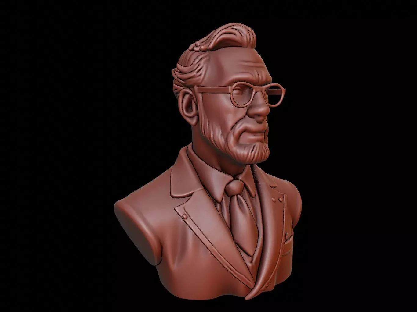 Writer Bust 3D print model_0