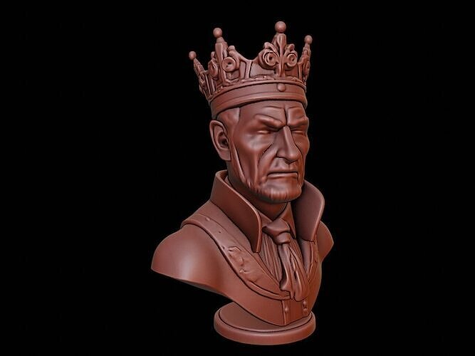 king Bust 3D print model