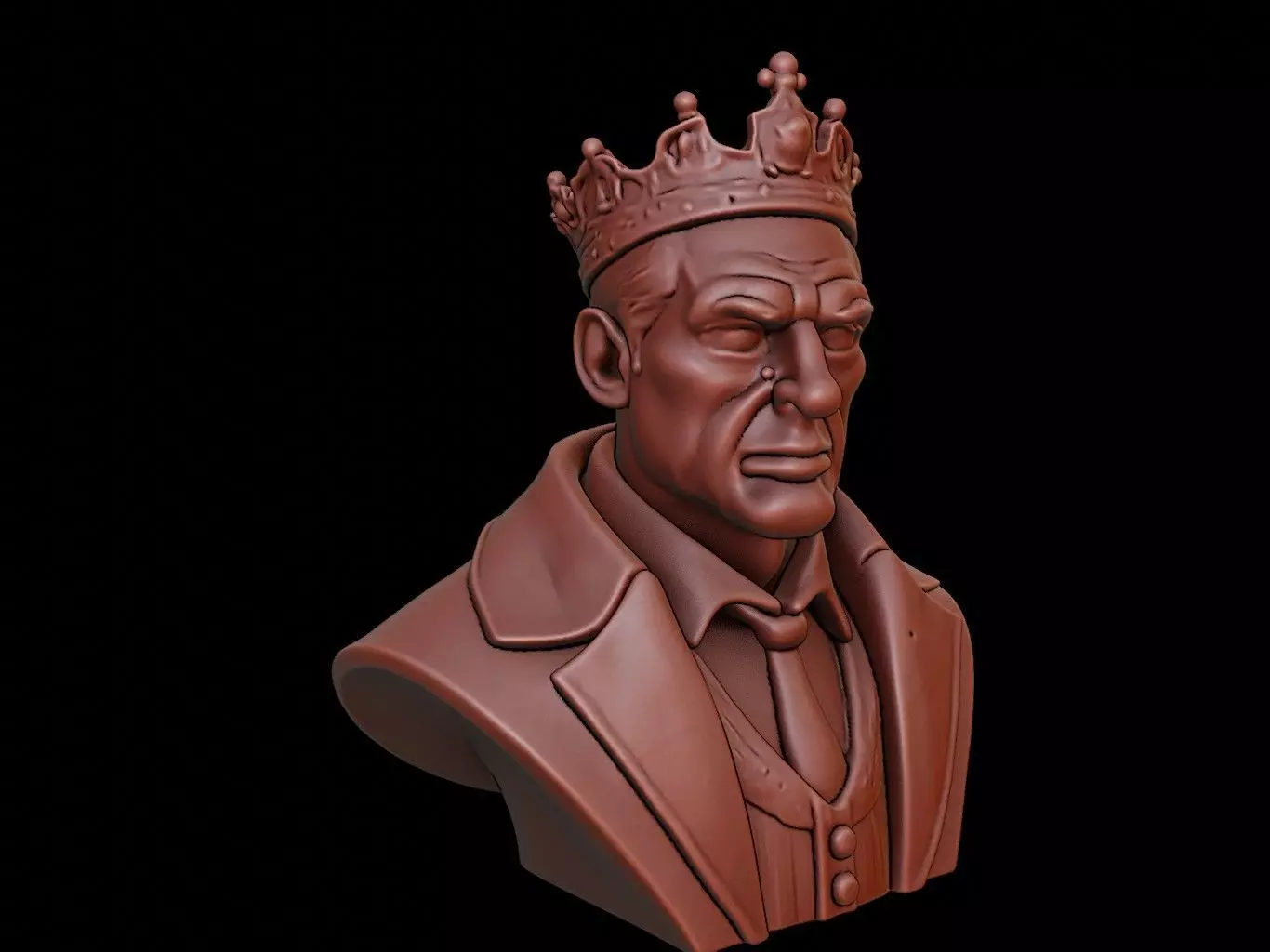 king Bust 3D print model
