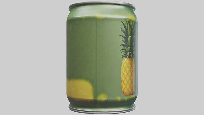 Canned Pineapple model Low-poly 3D model 3