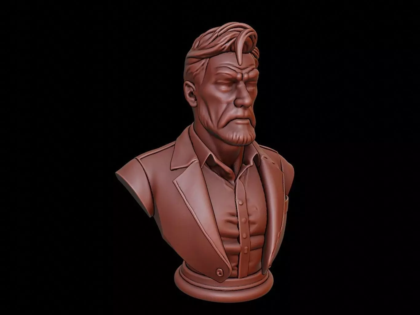 man Bust 3D print model_0