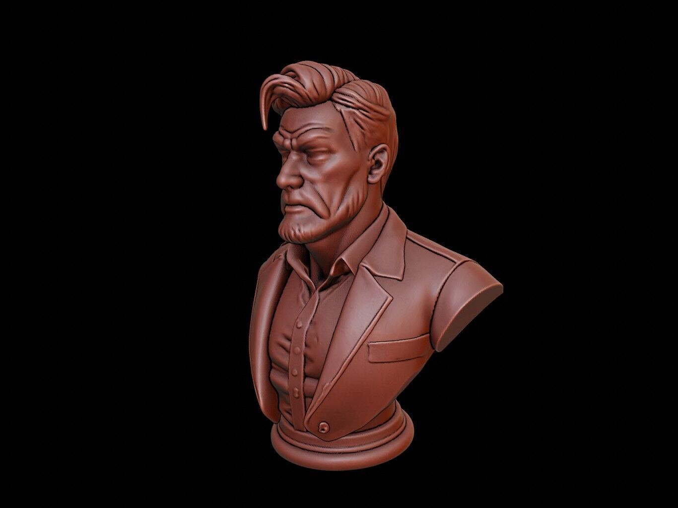 man Bust 3D print model_2