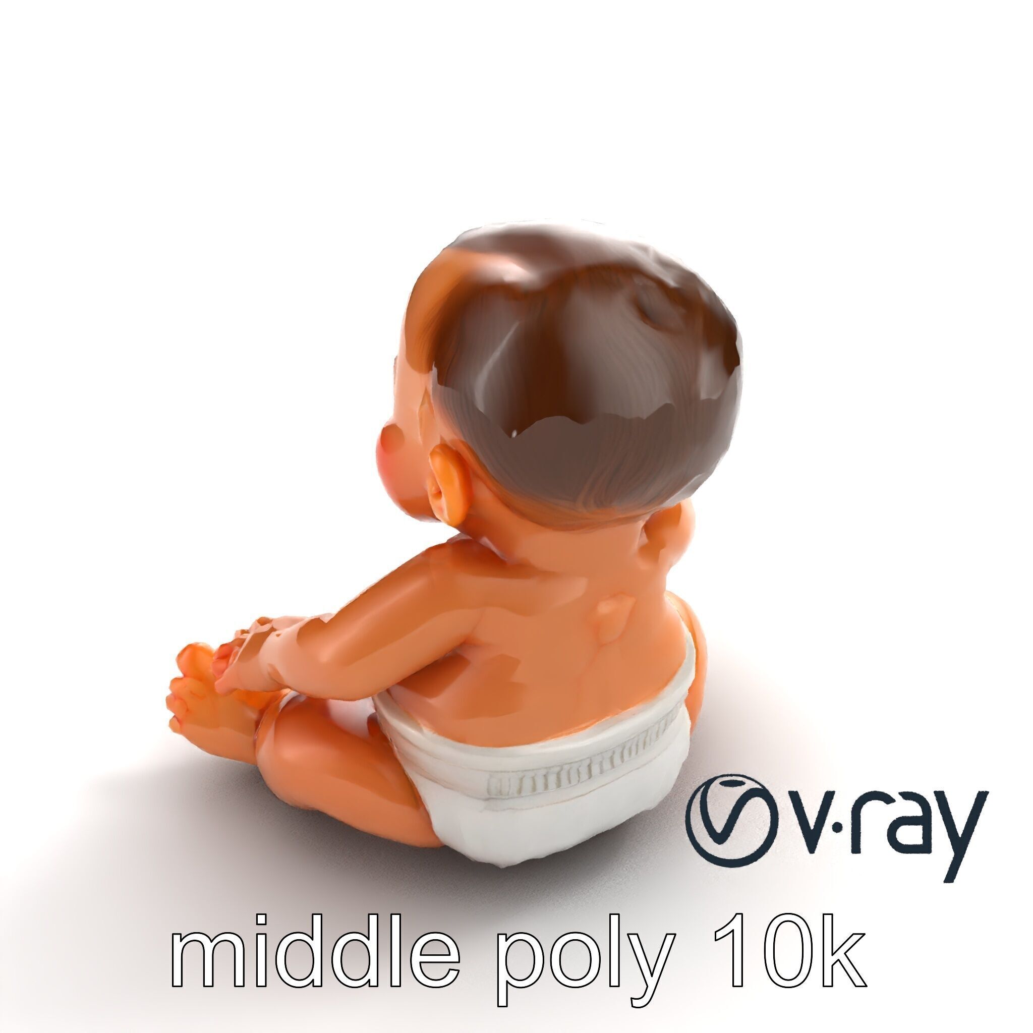 Chubby Baby Brother Character model pack Low-poly 3D model_4