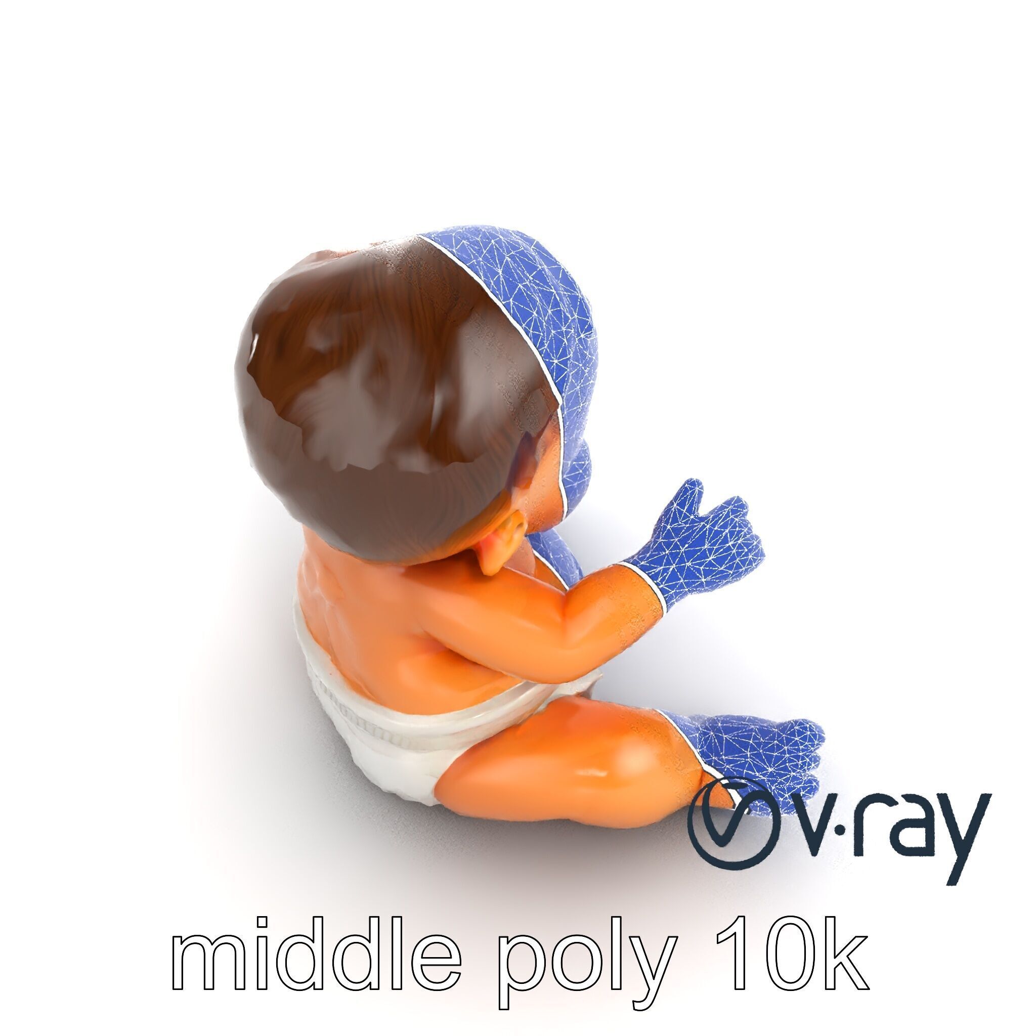 Chubby Baby Brother Character model pack Low-poly 3D model_31