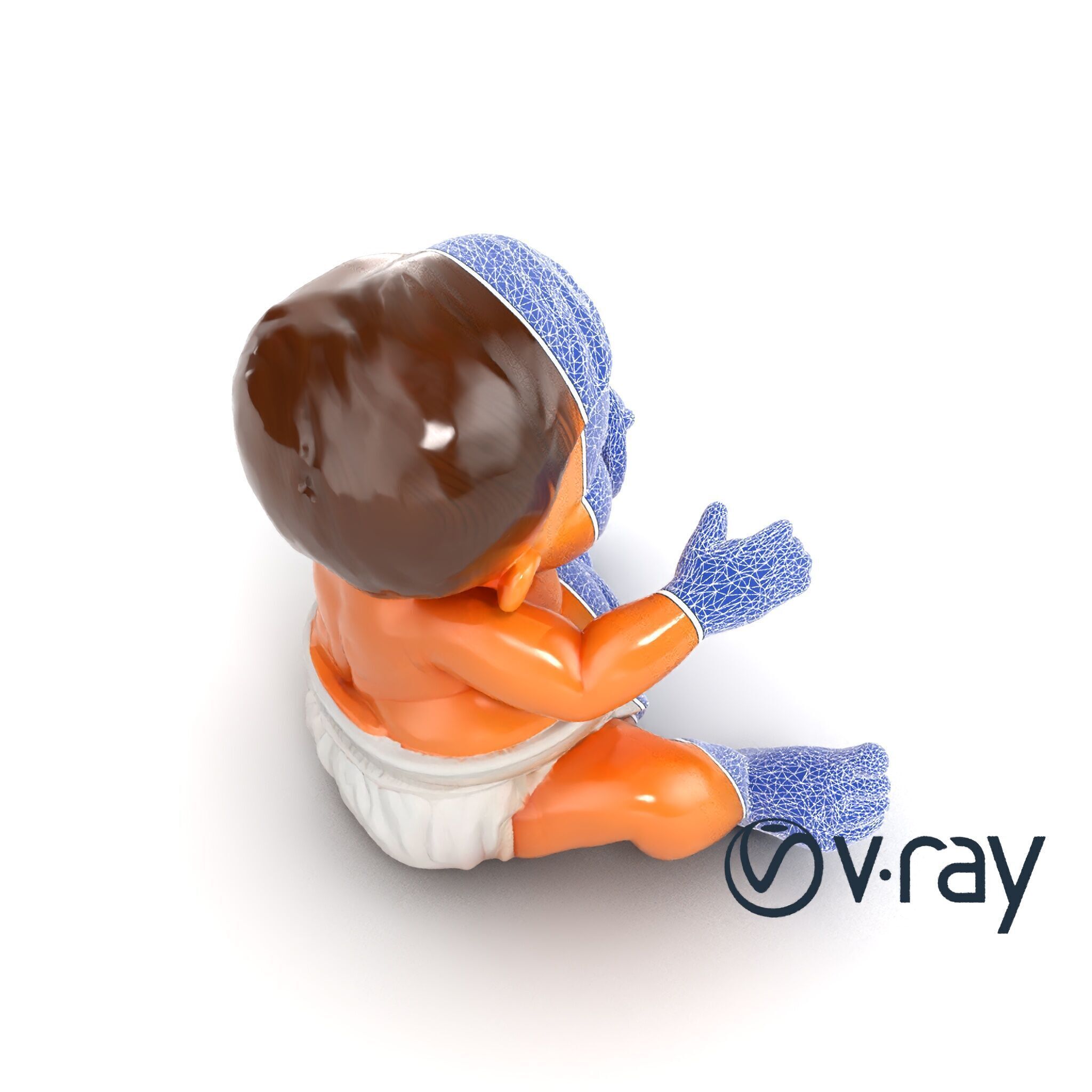 Chubby Baby Brother Character model pack Low-poly 3D model_20