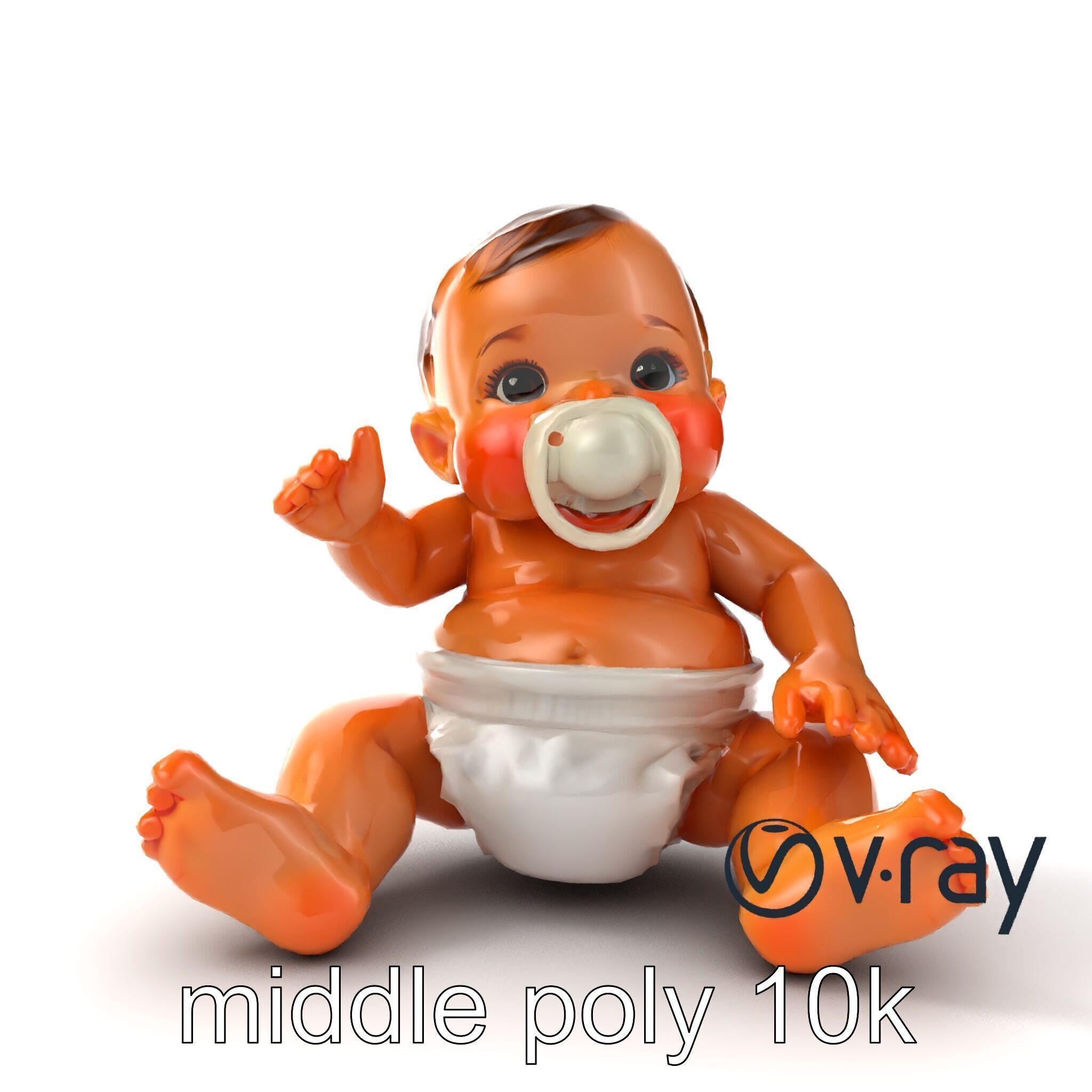 Chubby Baby Brother Character model pack Low-poly 3D model_16