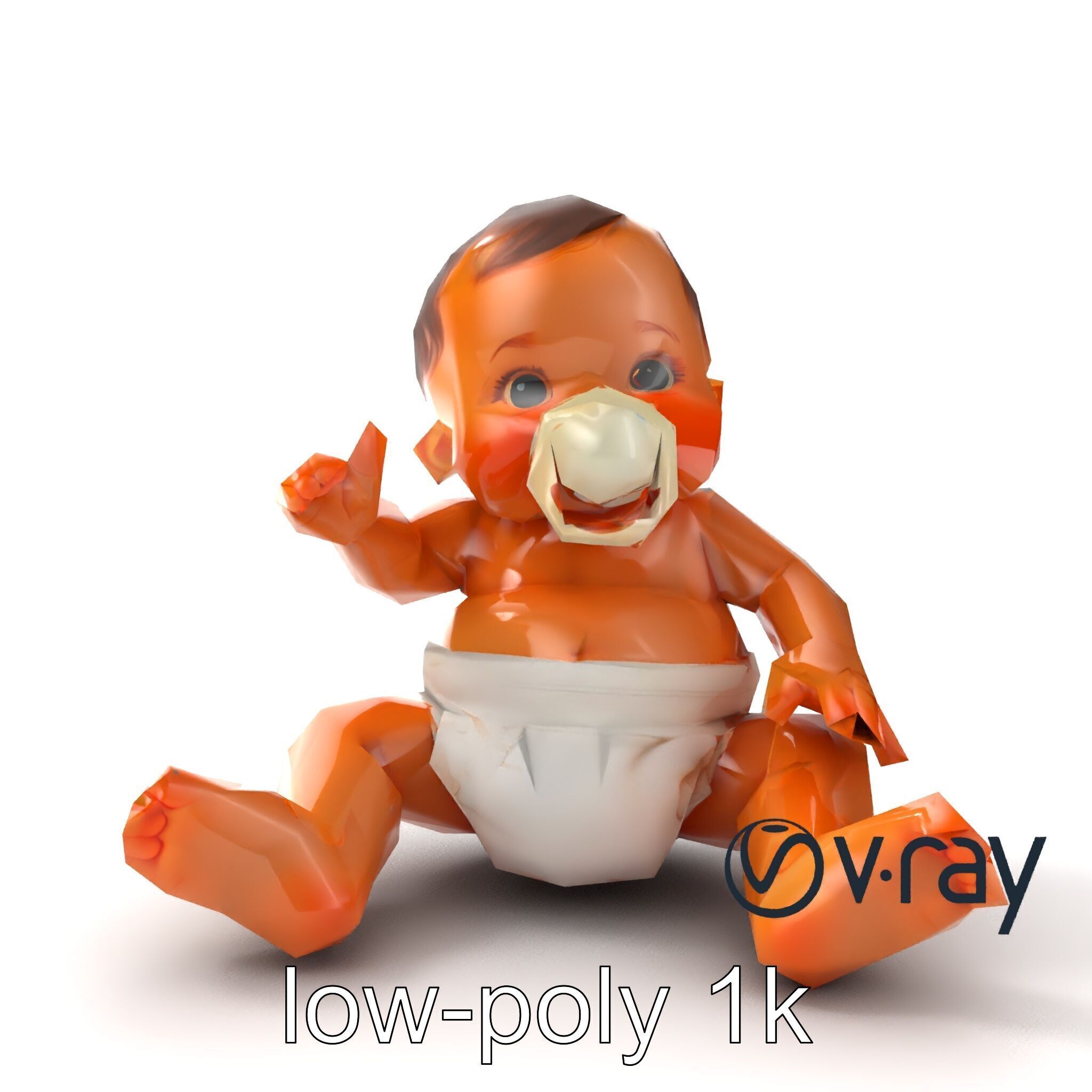 Chubby Baby Brother Character model pack Low-poly 3D model_28